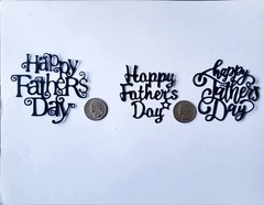 12 PCS. HAPPY FATHERS DAY PAPER DIECUT EMBELISHMENT FOR SCRAPBOOK AND CARD DECOR