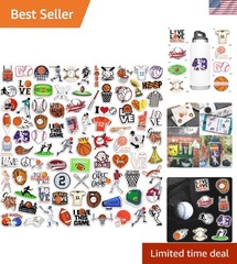 155-Piece Waterproof Sports Stickers Set for Kids – Basketball & Football Fun