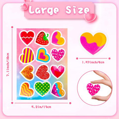 Valentines Stickers, Heart Stickers for Kids, 318 Pcs Self-Adhesive Valentines D