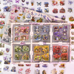 800 Pcs Floral Scrapbook Sticker Kit Vintage Flower Junk Journal Sticker