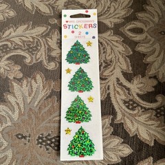 Vintage Mrs. Grossman’s Prismatic Christmas Tree Stickers Classic Star Lot Of 6