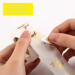 500Pcs Clear Thank You Stickers Round Transparent PVC Stickers, 1 in Self-Adhesi