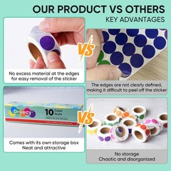 Colored Dot Stickers 3/4″ 10 Color Round Color Coding 4200 PCS Sticky Dots