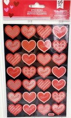 Valentines Day Stickers Hearts Red Pink Love Cats 4 Sets = 148 New Stickers