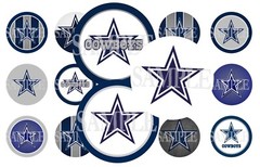 Dallas Cowboys Pre-Cut 1 Inch Bottle Cap Images (3 Options)