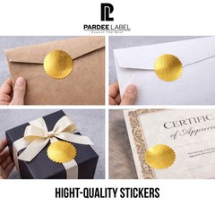Dull Gold Seals 1″ Starburst – Foil Dull Labels 1” • 250/Roll