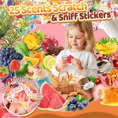 300PCS Large Scratch and Sniff Scented Stickers for Kids, Incentive Smelly Su…