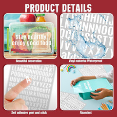 15 Sheet Small Letter Stickers – 1/2 Inch White Vinyl Self Adhesive Alphabet Num