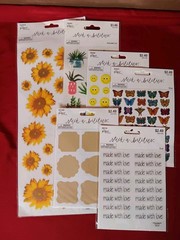 Lot Of 6 Stick-a-bilities The Paper Studio Stickers Sunflowers Smiley Faces…