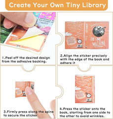 200PCS Mini Book Cover Stickers for 1:12 Miniatures & DIY Crafts