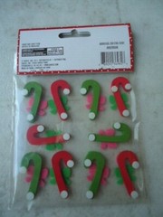 Darice Home For The Holidays Candy Cane Foam Stickers 10 Pieces Size: 1 ½”
