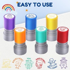 6-Piece Set of Teacher Stamps – Stationery Cute Motivational Scoring for Grad…