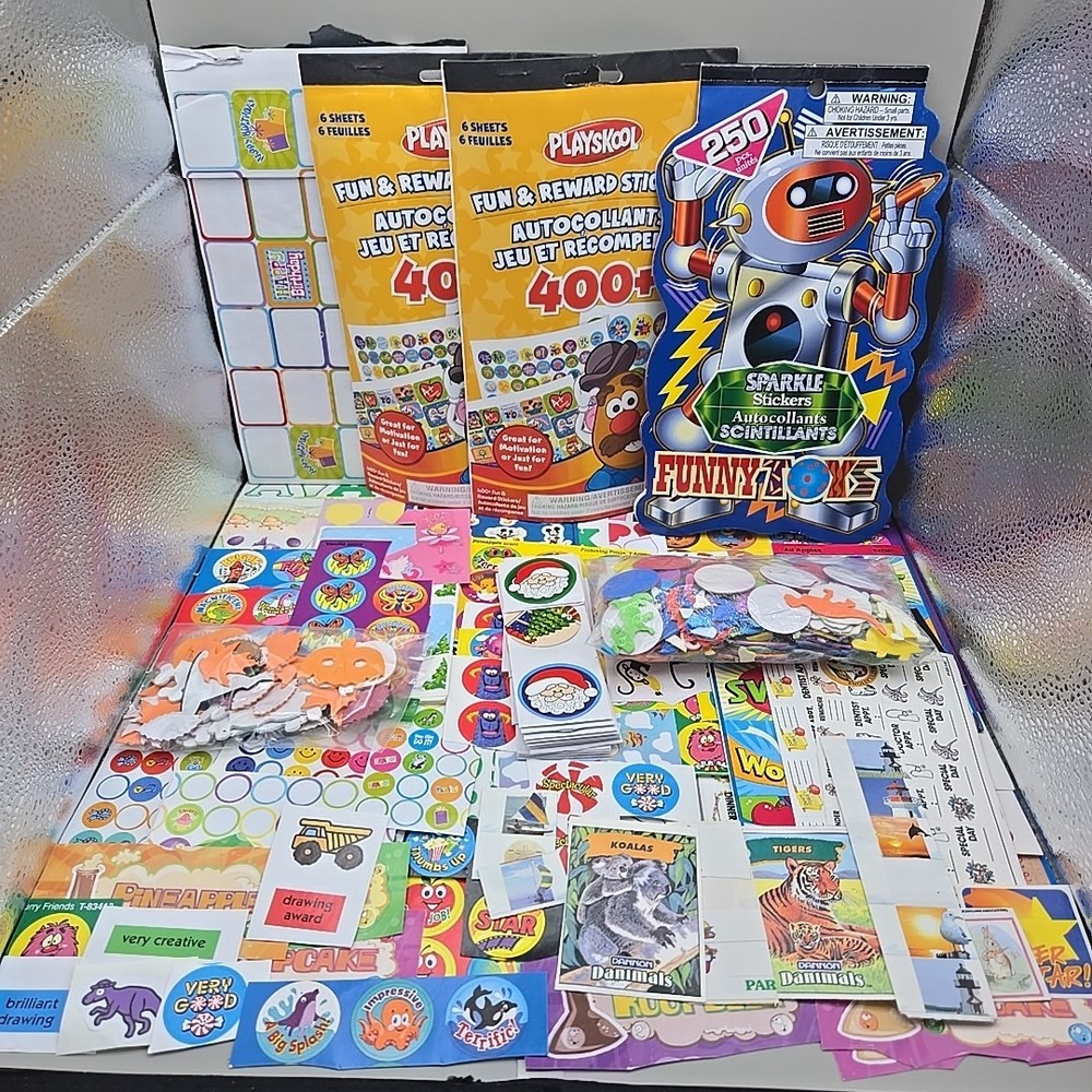 Huge Lot (1000+) Teacher Scrapbooking Stickers- Disney, Scratch-n-Sniff, Sparkle