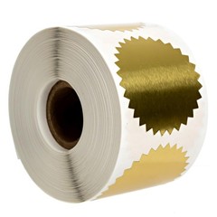 Shiny Gold Starburst Seal Stickers – 500 Blank 2″ Sun Shape Embossing Labels
