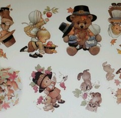 Vintage Morehead Blessed Are Ye Thanksgiving Fall stickers seals
