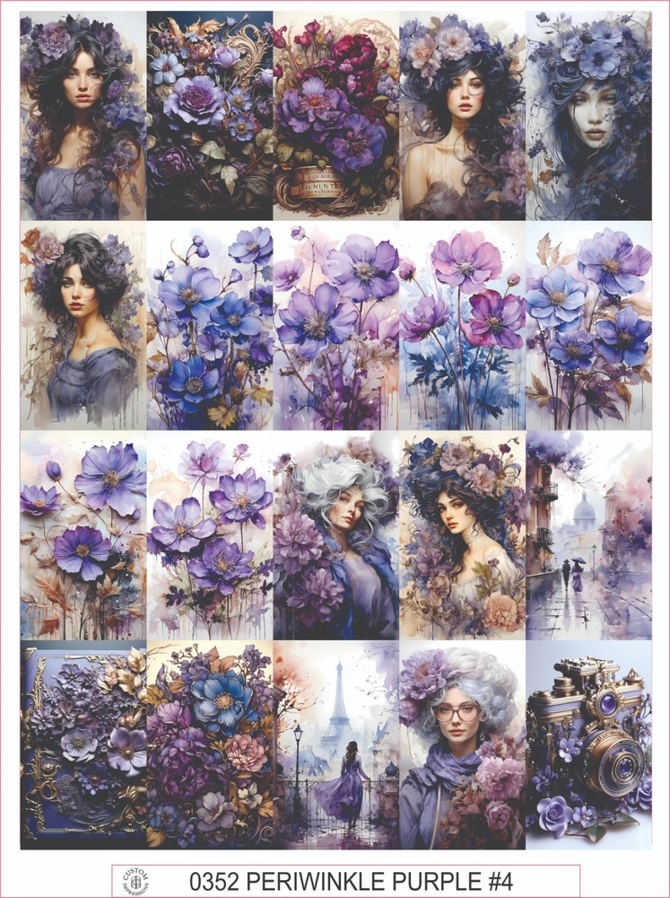 PERIWINKLE PURPLE #4 – COMPLETE SHEET OF 20 STICKERS