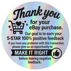 Thank You eBay Sticker – 2” Round Label for Buyers and Reviews sticker label