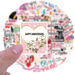 50Pcs Anniversary Stickers for Adults, Happy Quote Sticker for Teens Kids Teache