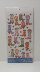 Hello Hobby Designer Stickers Cowboy Boots Gold Hearts Western Style