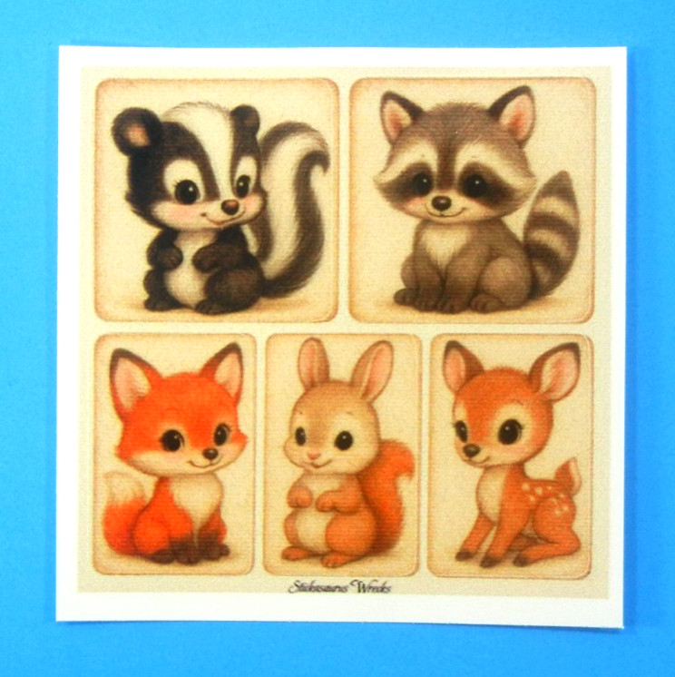 Cute Woodland Animals Mini Sticker Sheet