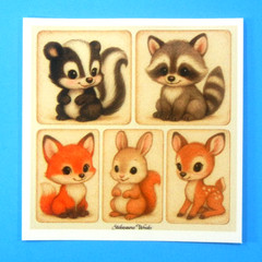 Cute Woodland Animals Mini Sticker Sheet