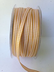 1/4 Inch Solid Checkered Ribbon – May Arts – KB76 – Butterscotch – 100 yards