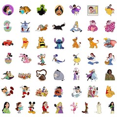 10/30/50/100/200pcs Disney Cute Mix Cartoon Micky Princess Stickers Laptop