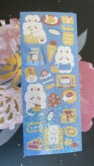 Kawaii Prism Blue Sticker Strip Bunny Sweets