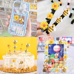 100 Pcs Resin Bees Daisy Decor Bumblebee Sunflowers Embellishment Bees Charms…