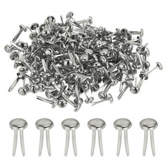 Brads for Paper Crafts, 150 Pcs Silver Metal Round Paper Fasteners, 13 mm