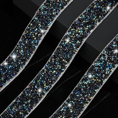 1Roll Black 108 x 1″ Bling Rhinestone Crystal Diamond DIY Decor Sticker Decal #B