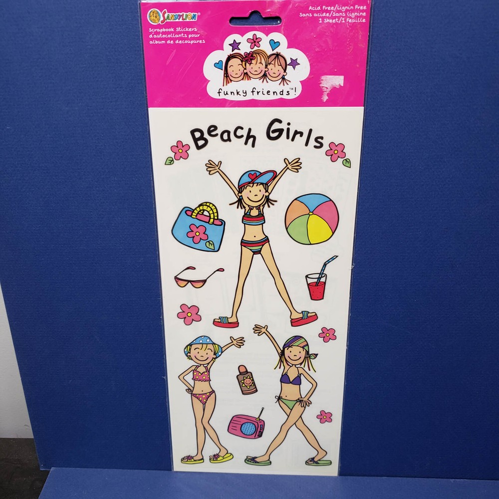 SANDYLION Scrapbook Stickers FUNKY FRIENDS Beach Girls PFFSCB15 from 2002