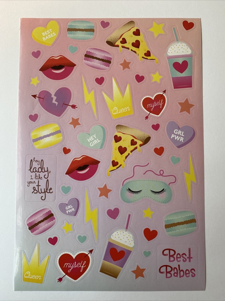 Macron Milkshake Stickers Single Sheet New I Like Your Style Queen Pizza Lips