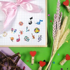 Small Music Note Stickers – Decorative Vinyl Music Symbols for Notebooks,