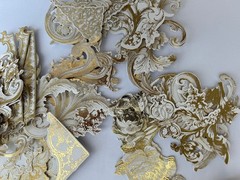 2014 ANNA GRIFFIN «Foil Flourishes» in GOLD (AG417) 100 Decorative Stickers