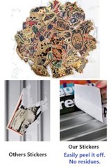 50 Pcs Suitcase Tattoo Stickers Vinyl Tattoo Decals for Laptop Bumper Helmet