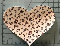 Romantic Roses Heart Cute Iron On Fabric Applique About 5 Inches Wide