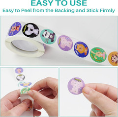 1000 Animal Stickers for Kids, 16 Designs, 1 Inch, 2 Rolls