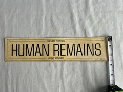 Vintage Human Remains Sticker «Shipment Contains Human Remains Handle With Care»