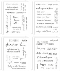 12 Sheets Inspirational Quote Stickers for Journaling and Scrapbooking