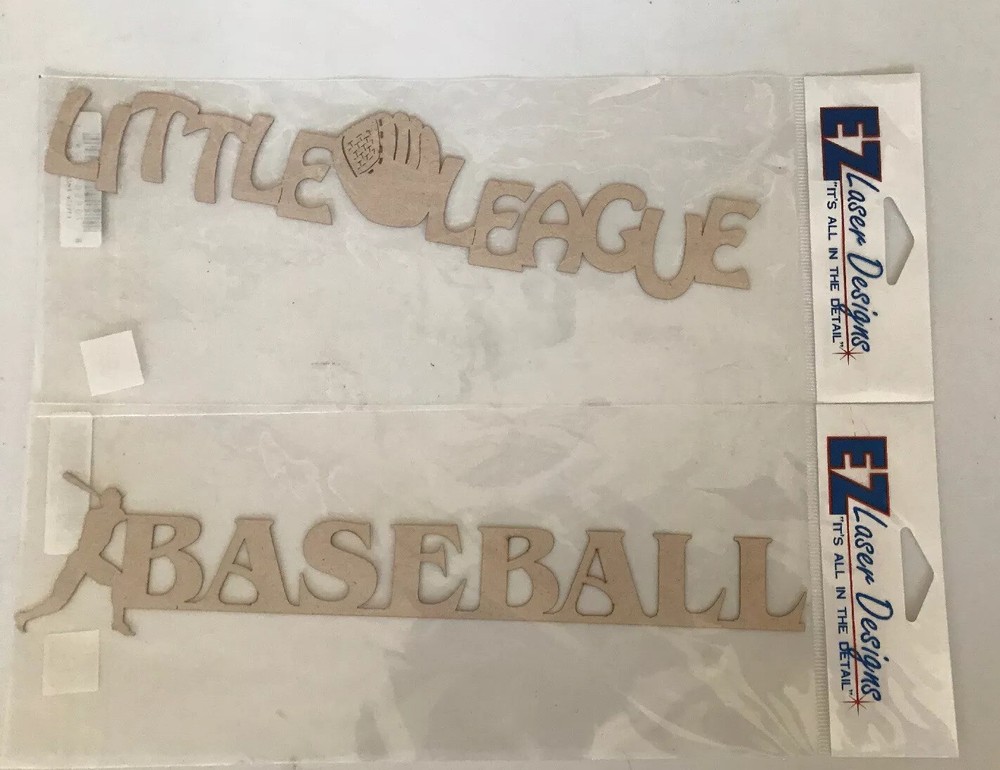 2 new Large EZ laser designs 9.5″ die cut title scrapbook BASEBALL~LITTLE LEAGUE