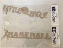 2 new Large EZ laser designs 9.5″ die cut title scrapbook BASEBALL~LITTLE LEAGUE