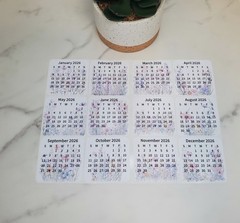 Mini Calendar Stickers with Flowers for Planners and Journals | Monthly Stickers