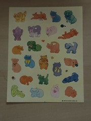 Vintage Stickers – Hallmark – Cartoon Cats & Dogs – Dated 1985. 1 Sheet