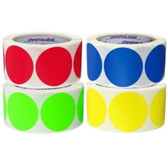 2″ Round Colored Stickers – 500 Permanent Labels for Arts & Crafts, Red, Green,