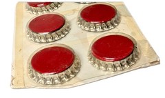Li’l Davis Designs Red Bottle Caps 6pk Y2K Scrapbooking Craft Accents LTT-3014