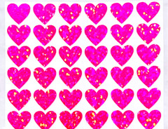 Holographic Sparkle Heart Stickers!~ 0.25 to 4 in ~ 13 Colors ~ Cards & Crafts!