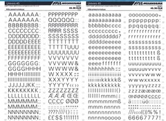 MECANORMA Transfers #345 Letterpress A3, Vintage Fonts UNIVERS 45 9.3mm
