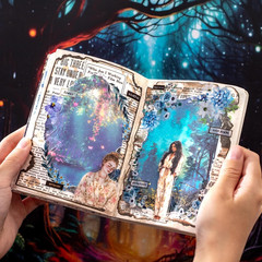 60PCS Twilight Forest Washi Stickers, Mystical Woodland Scenes for Journals, Scr