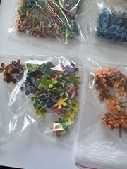 Brads MINI FLOWERS multi colors SCRAPBOOKING DECORATIVE BRADS embelishments.